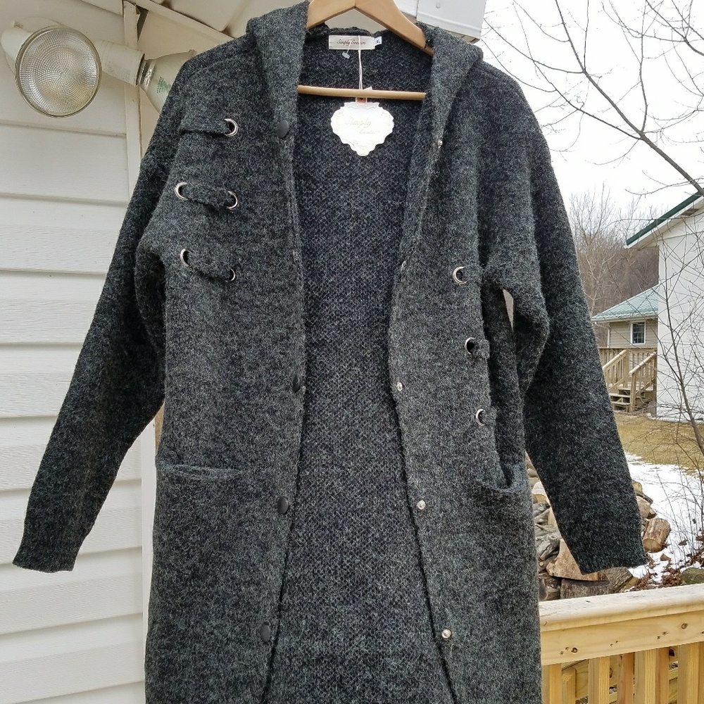 Simply Couture dark gray long sweater